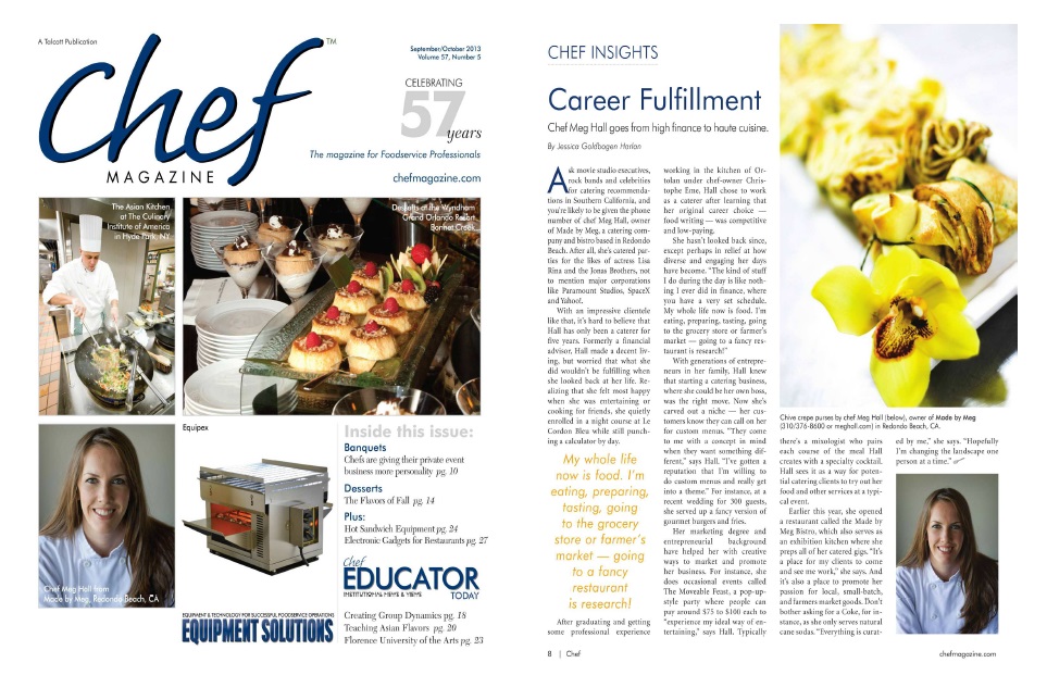 Chef Magazine Featuring Chef Meg Hall