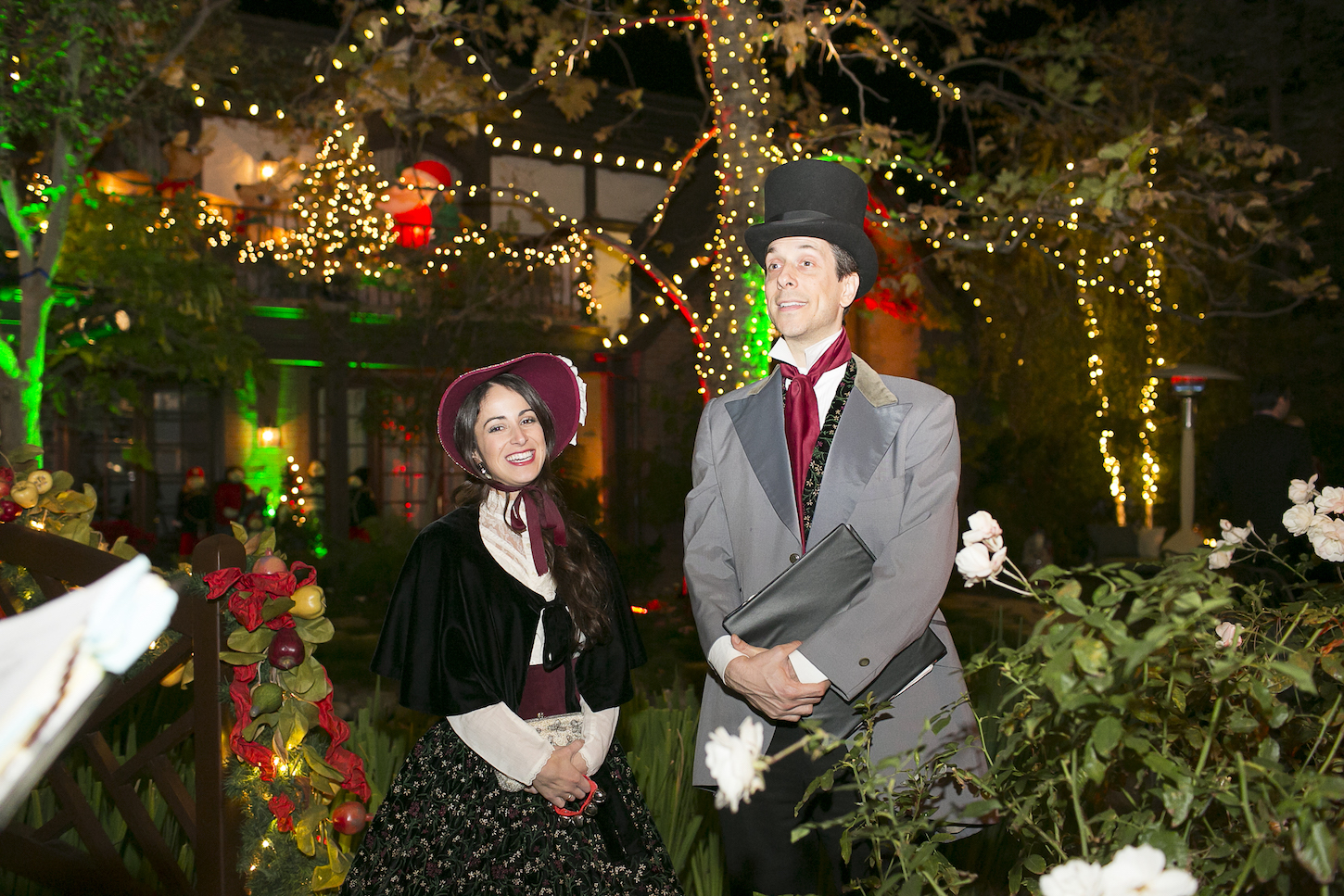 Outdoor Christmas Scene with Carolers