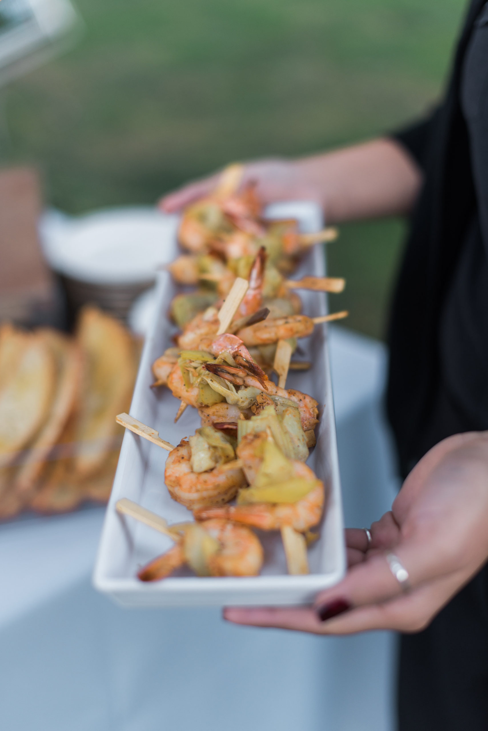 Shrimp Appetizers at Malibu Rocky Oaks Wedding