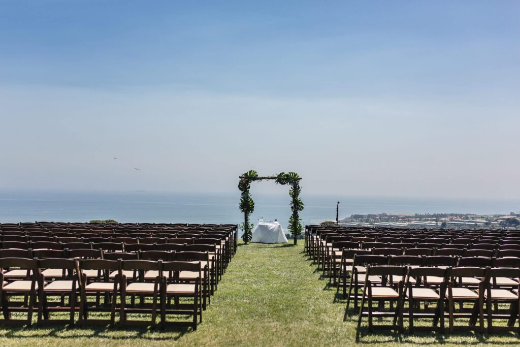 Catalina View Gardens Outdoor Wedding Ceremony Area | Catered by Made By Meg