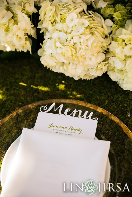 Table Setting at Malibu Rocky Oaks Wedding | Made By Meg Catering