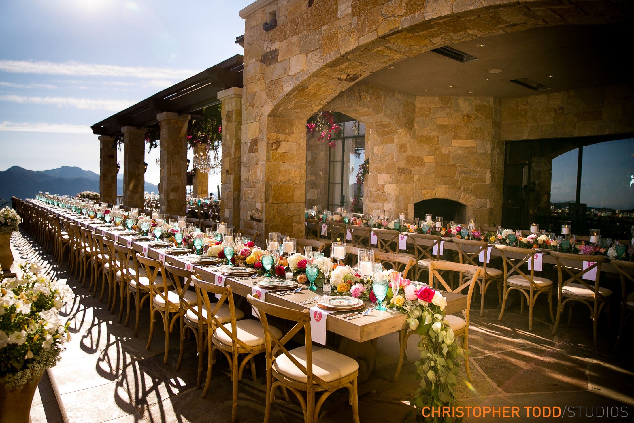 Outdoor Reception Area at Malibu Rocky Oaks Wedding