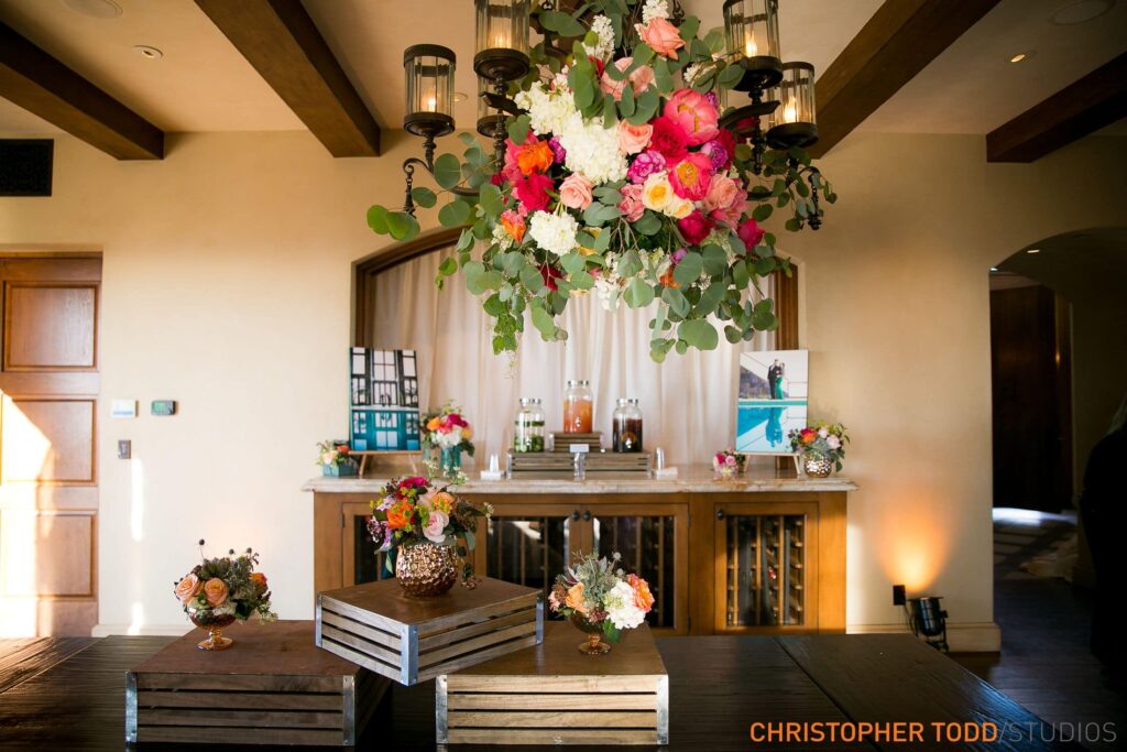 Indoor Drink Station at Malibu Rocky Oaks Wedding | Catered by Made By Meg