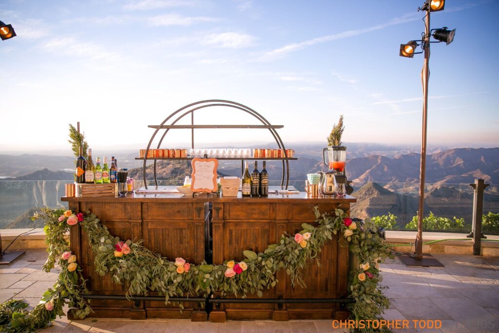 Bar Station at Malibu Rocky Oaks Wedding | Catered by Made By Meg