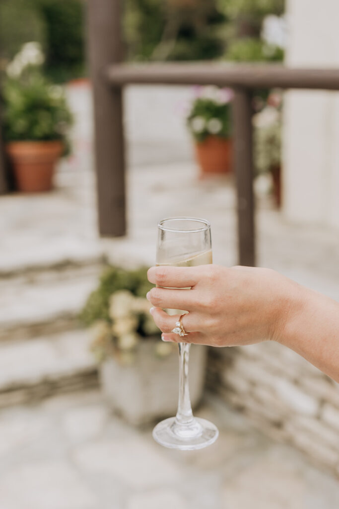 Bride Holding Glass of Champagne