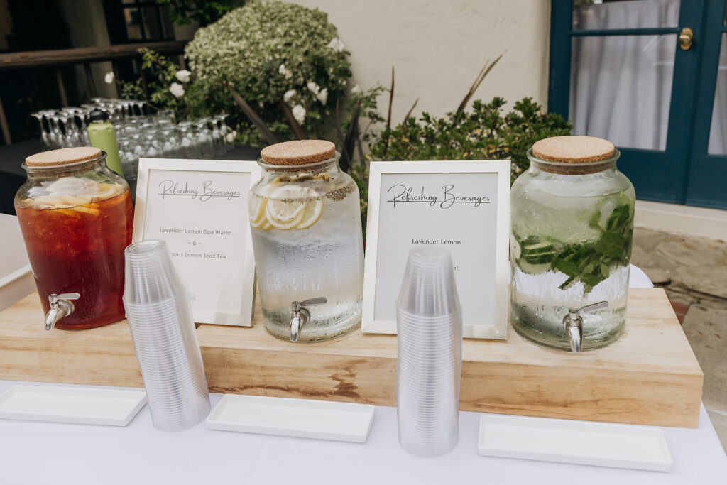 Water Station Before Ceremony at La Venta Inn