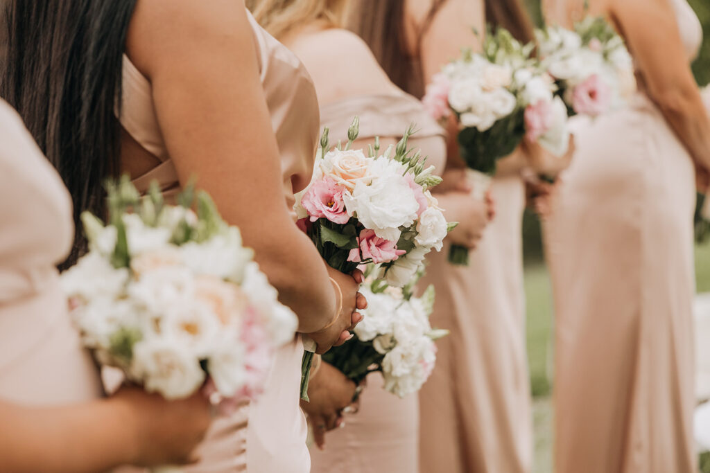 La Venta Inn Wedding Bridesmaids Holding Bouquets