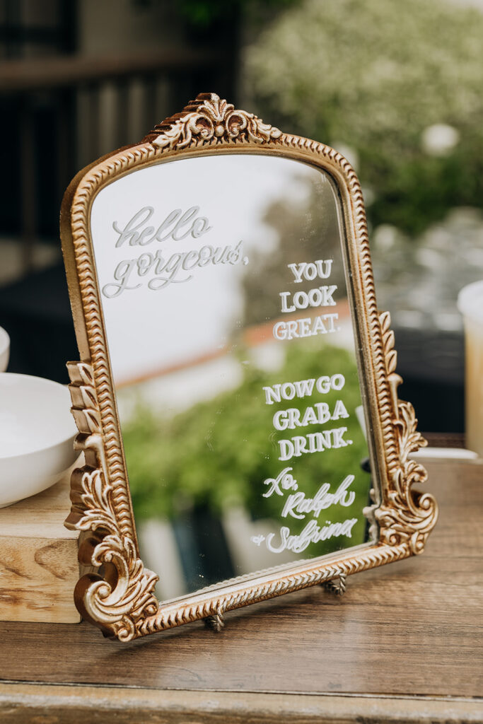 Mirrored Signage at the Bar at La Venta Inn