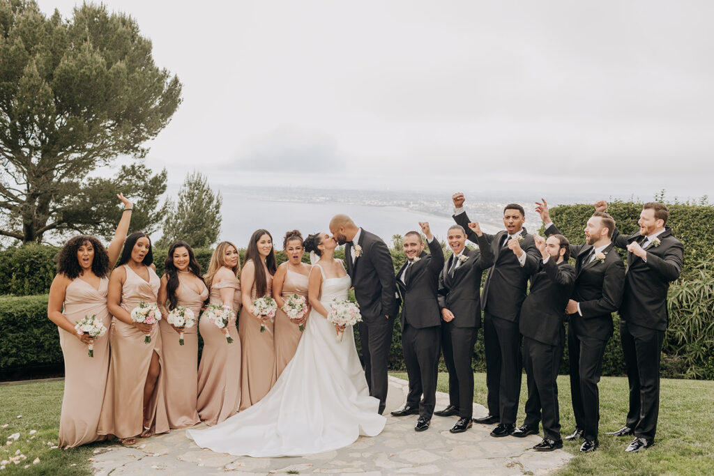 Wedding Parties on Ceremony Lawn for Group Photo S