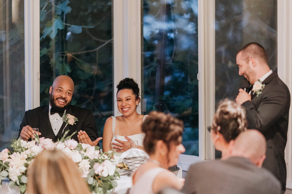 Best Mans Speech in Garden Dining Room at Night