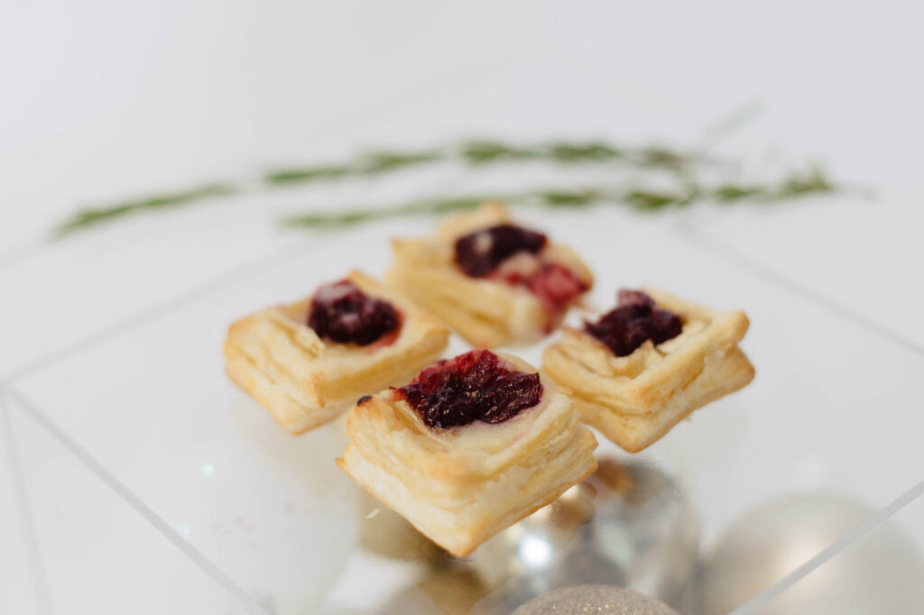 Cranberry Brie Puff Pastry Bites from the Made by Meg Catering Holiday Menu