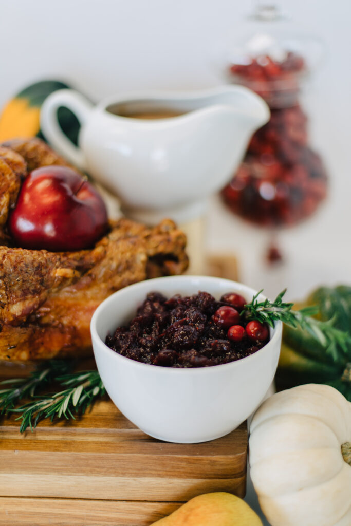 Cranberry Sauce and Golden Herb Butter Turkey from the Made by Meg Catering Holiday Menu